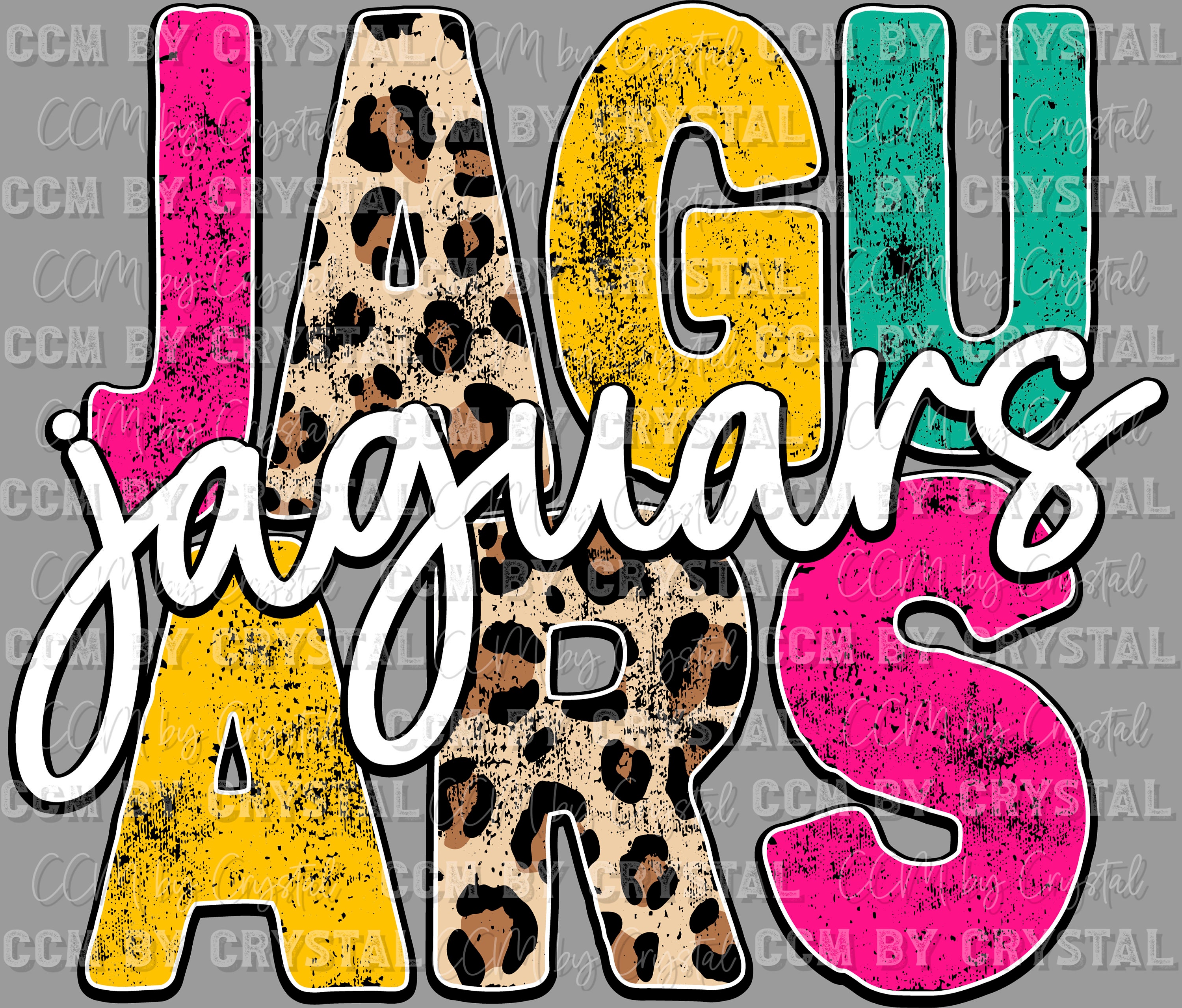Jaguars Mascot Ready to Press Transfer Direct to Film DTF Transfers Sublimation Transfer