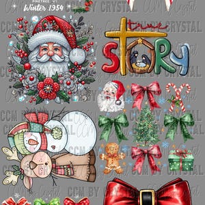 Pre-Made Christmas Gang Sheet Longest Side Gang Sheets for DTF Transfers Ready to Press Direct to Film Transfers