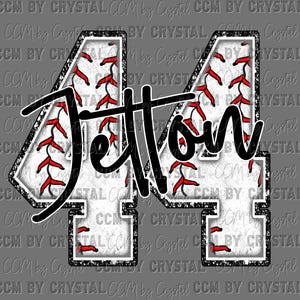 Personalized Pick your Name and Number Baseball Chenille Ready to Press Transfer Direct to Film DTF Transfers Sublimation Transfer