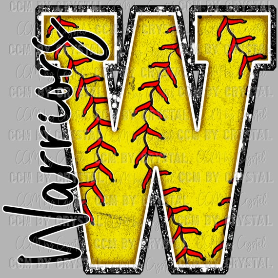 W Warriors Softball Chenille PNG Digital Download ONLY