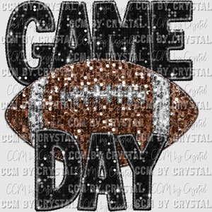 Game Day Football Faux Sequins Ready to Press Transfer Direct to Film DTF Transfers Sublimation Transfer