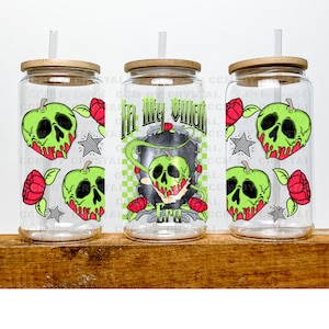In My villain Era Halloween UV DTF Transfer 16oz Libby Glass Can Wrap Ready to Apply