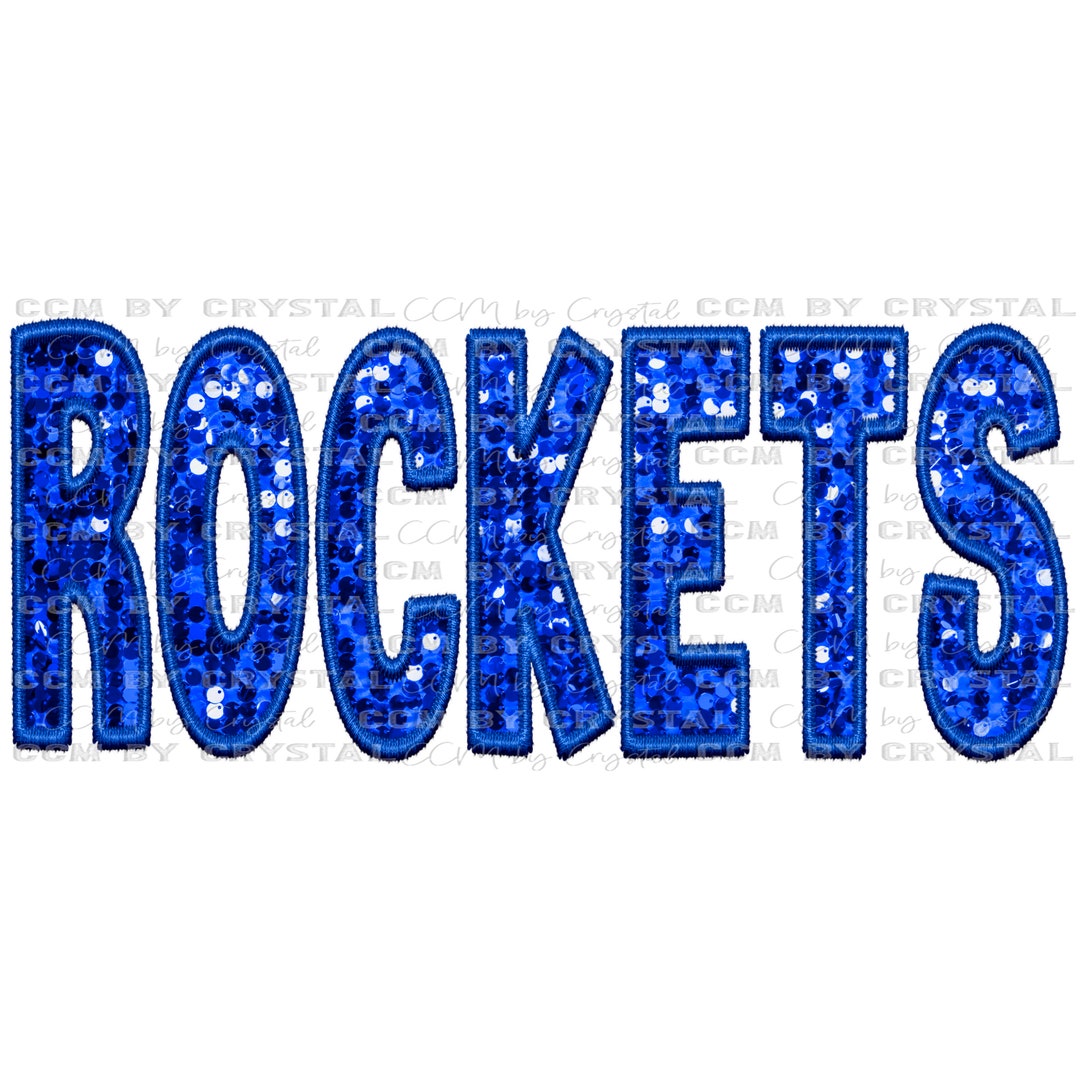 Rockets Faux Embroidery Faux Sequins Mascot PNG Digital - Etsy