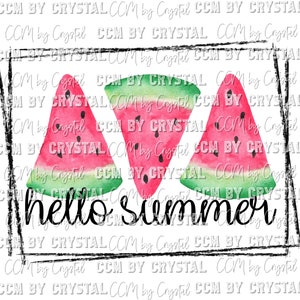 Hello Summer Watermelon Ready to Press Transfer Direct to Film DTF Transfers Sublimation Transfer