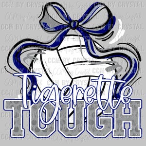 Tigerette Tough Volleyball Mascot Ready to Press Transfer Direct to Film DTF Transfers Sublimation Transfer