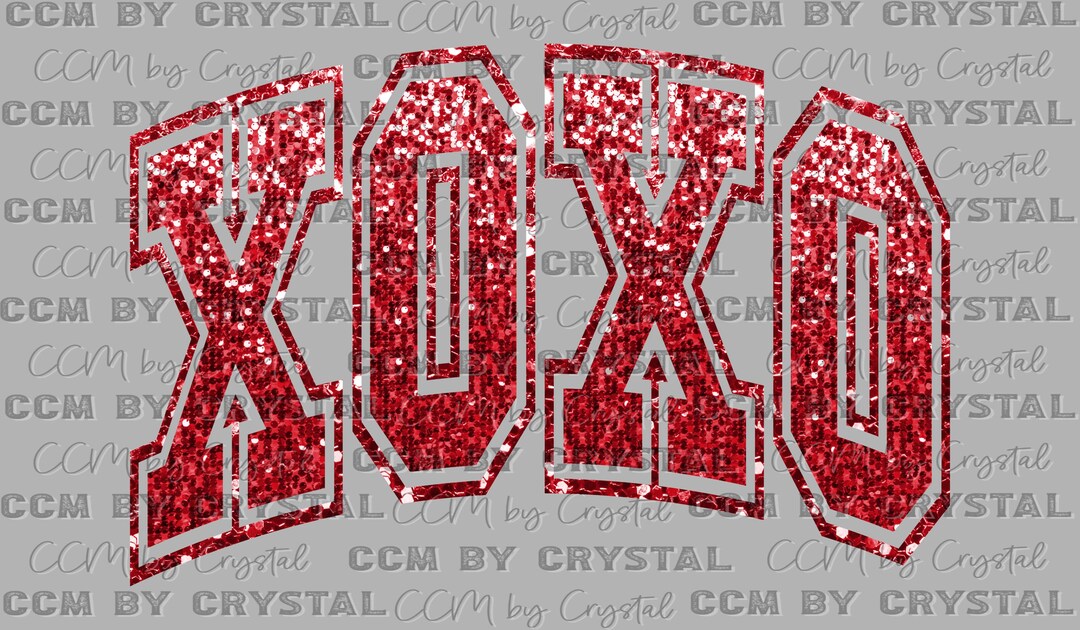 Xoxo Valentines Day Faux Glitter Ready to Press Transfer Direct to Film ...