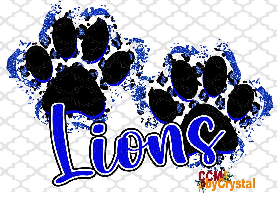 LIONS Paws Blue PNG Etsy
