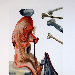 Salvador Dali Original Holzblock Gravur Hölle 18 Göttliche Comedy 1960 COA