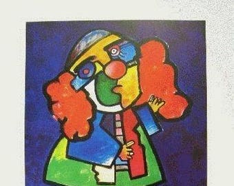 Otmar Alt Lithographe Signature à la main Musique Clown