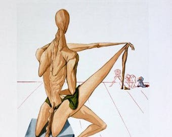 Salvador Dali Gravure sur bois originale Hell 5 Divine Comedy 1960 COA