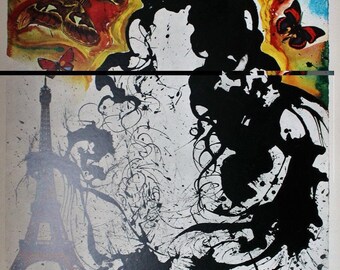 Salvador Dali Lithograph Butterfly Suite French Railway Paris 1969 Rare COA