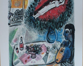 Marc Chagall Giclee Reverie de edición limitada numerada a mano
