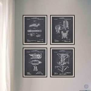 Blacksmith Patent Set, Bellows Patent, Anvil Patent, Vise Patent, Hammer Patent Art, 4 Blacksmith Patent Prints, Bundle of 4 Patent Posters