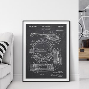 Banjo 1927 Patent Poster, Banjo Patent Print, Banjo Blueprint, Folk Music Studio Decor, Gift for Banjo Player, Country Music Studio Wall Art