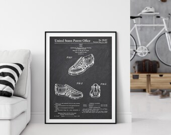 Impresión de patente de zapato: póster artístico de calzado, regalo para los amantes de las zapatillas