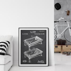 Billard Game table Patent Poster, Pool table Patent Print, Gift for pool lover, Pub decor, game room wall art, snooker table