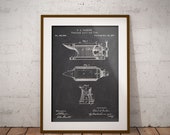 Anvil Patent Poster, Vise Patent Drawing, Combined Anvil and Vise Print, Blacksmiths Forge Wall Decor, Forge Blueprint, Gift for Blacksmith