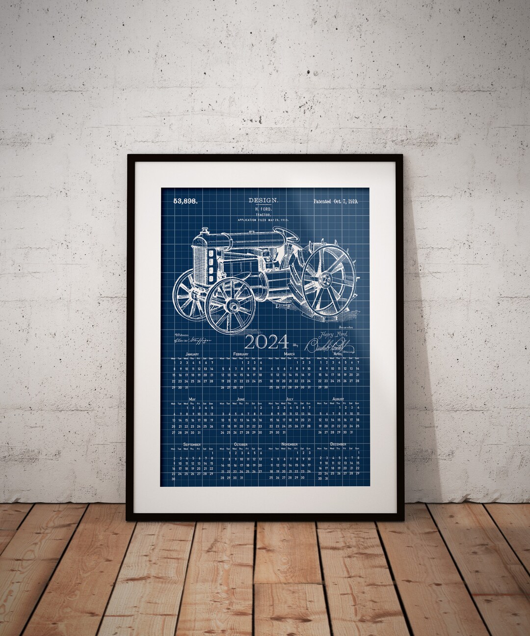 Old Tractor Calendar 2024 Vintage Tractor Patent Calendar Etsy