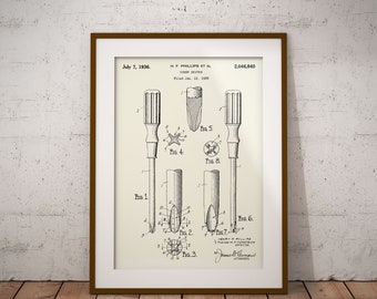 Schroevendraaier Patent Print, Schroevendraaier Patent Poster, Klusjesman Schroevendraaier Blauwdruk, Carpenter's Shop Decor, Cadeau voor Houtbewerker, Phillips