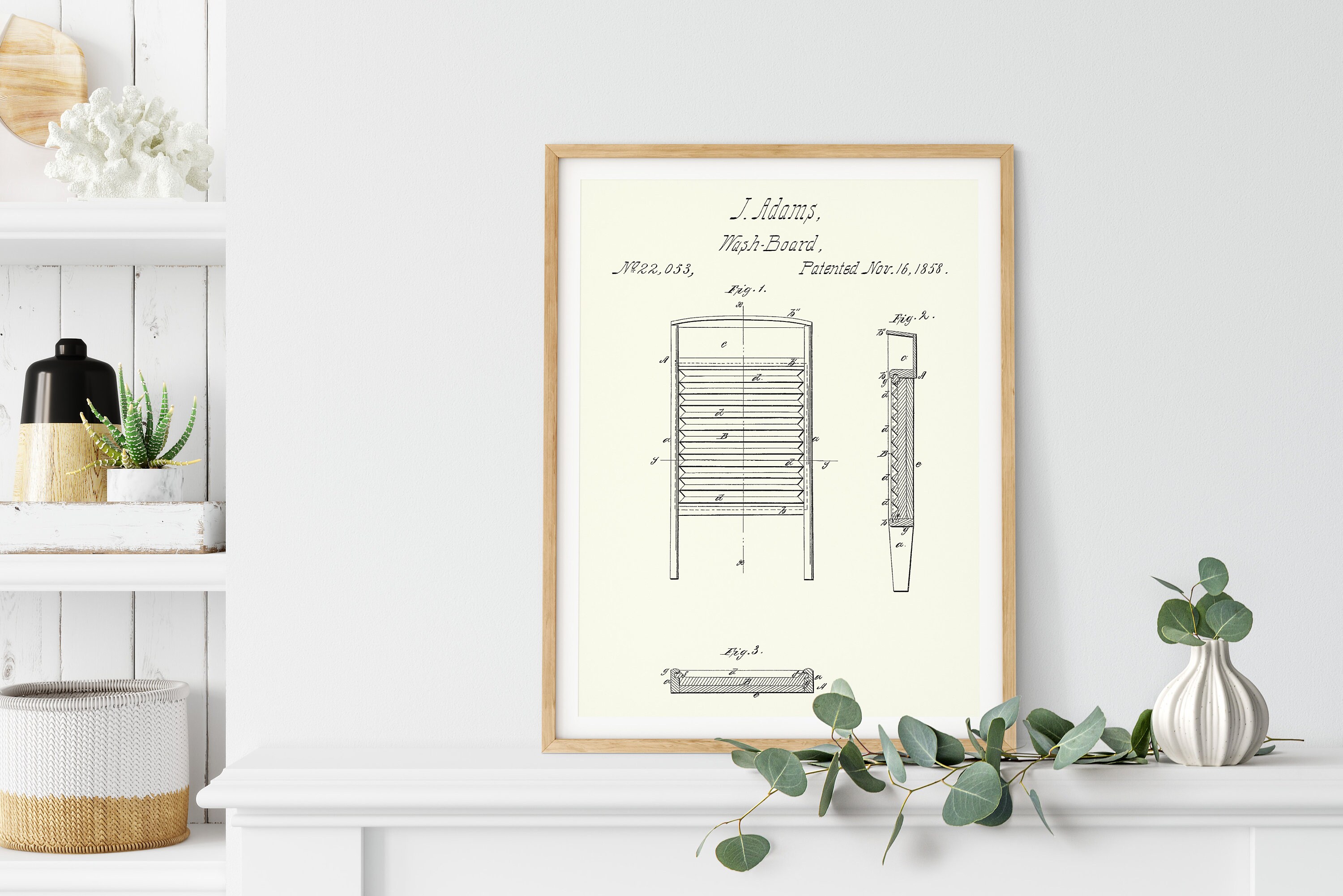 Washboard Patent Print Laundry Board Blueprint Poster Washer Etsy