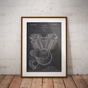 Motorcycle Engine Patent, Motorbike Engine Patent Print, Patent Art Print, Home Decor, Wall Art, Garage Decor,Man Cave Decor,Motor blueprint