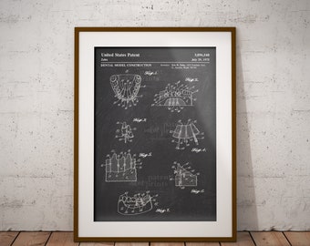 Impression de brevet de construction de modèle dentaire, affiche de brevet de dentiste, plan d’équipement de dentiste, cadeau pour un dentiste, art de brevet de dentisterie, décor