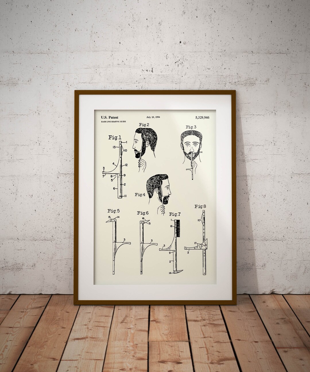 Hair Line Shaping Guide Patent, Hair Shaping Guide Poster, Hair Line ...