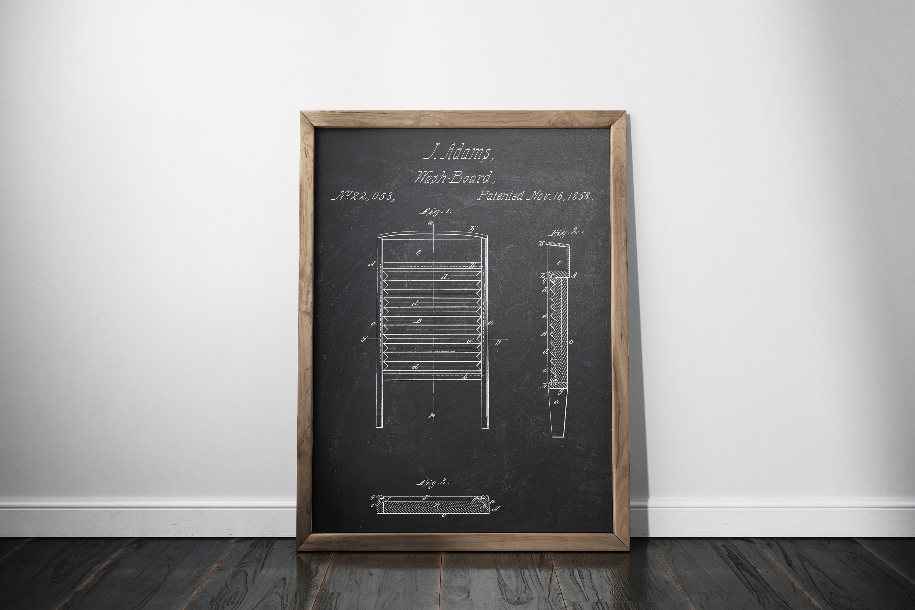 Washboard patent print Laundry board blueprint poster washer Etsy