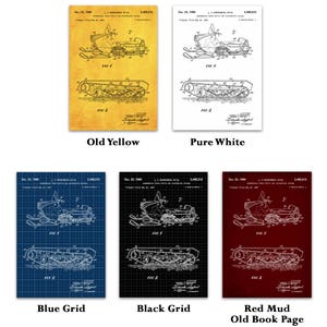 Snowmobile Tread Drive and Suspension System Patent Poster, Snowmobile Patent Print, Snow Scooter Patent Art, Snow Motor Vehicle, IAP0236 image 5