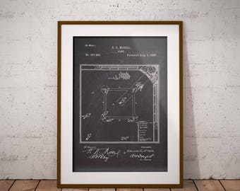 Baseball Board Game Patent Poster, Baseball Game Patent Print, Base ball Patent Art Print, Board Game Patent,Man Cave Decor, Kids, IAP0095