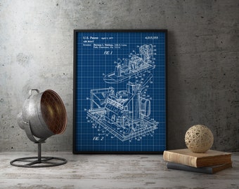 Air Boat 1977 Patent Poster, Swamp Boat Patent Blueprint, Fan Boat Patent, Water Sports Patent, Man Cave Decor,Airboat Patent Print,Wall Art