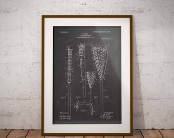 Lacrosse-stick Patent Poster, Lacrosse-stick Patent Print, Lacrosse Stick Patent Art Print, Lacrosse Sport Patent, Home Decor, Man, IAP0087