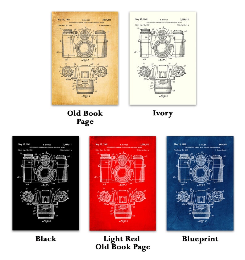 Photographic Camera 1962 Patent Art Print, Photographic Camera 1962 Patent, Photographic camera with coupled exposure meter,Man Cave,IAP0097 image 4