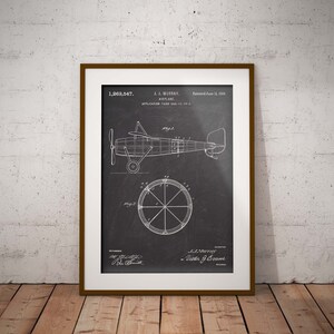 Poster del brevetto dell&#39;aeroplano del 1919, stampa del brevetto dell&#39;aeroplano, stampa dell&#39;aeromobile, regalo per il pilota, decorazione della parete dell&#39;aeroporto, decorazione della grotta dell&#39;uomo, arte domestica