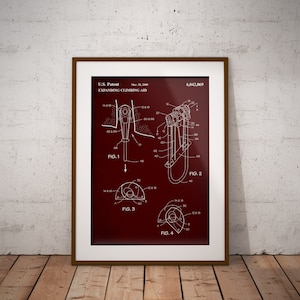 Expanding Climbing Aid Patent, Climbing Patent, Climbing Wall Decor, Climbing Aid Patent Poster, Mountain Cabin Wall Decor, Gift for Climber