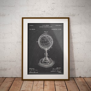 Terrestrial Globe Patent Print: 1881 Astronomy Poster