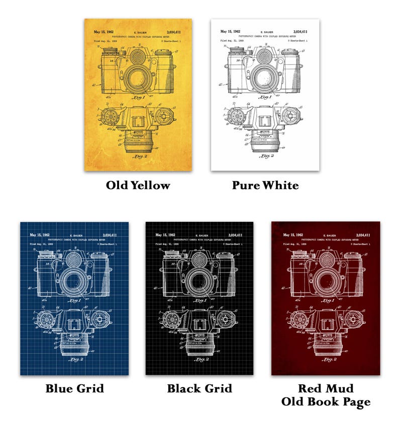 Photographic Camera 1962 Patent Art Print, Photographic Camera 1962 Patent, Photographic camera with coupled exposure meter,Man Cave,IAP0097 image 5