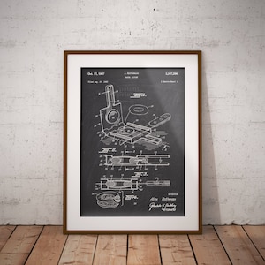Vintage Bagel Slicer 1967 Patent Print: Kitchen Wall Art