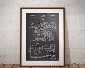 Clothes dryer 1955 Patent Poster, Dryer Patent Print, Clothing 1955 Patent Poster, Pugh Ralph G Vintage Clothing Patent, Home Decor, IAP0073