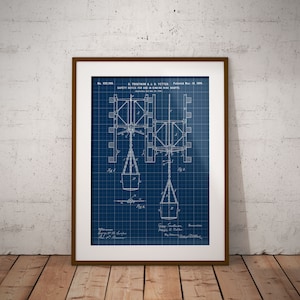 Mine Shaft Safety Device Patent Print: Miner Gift, Mining Decor