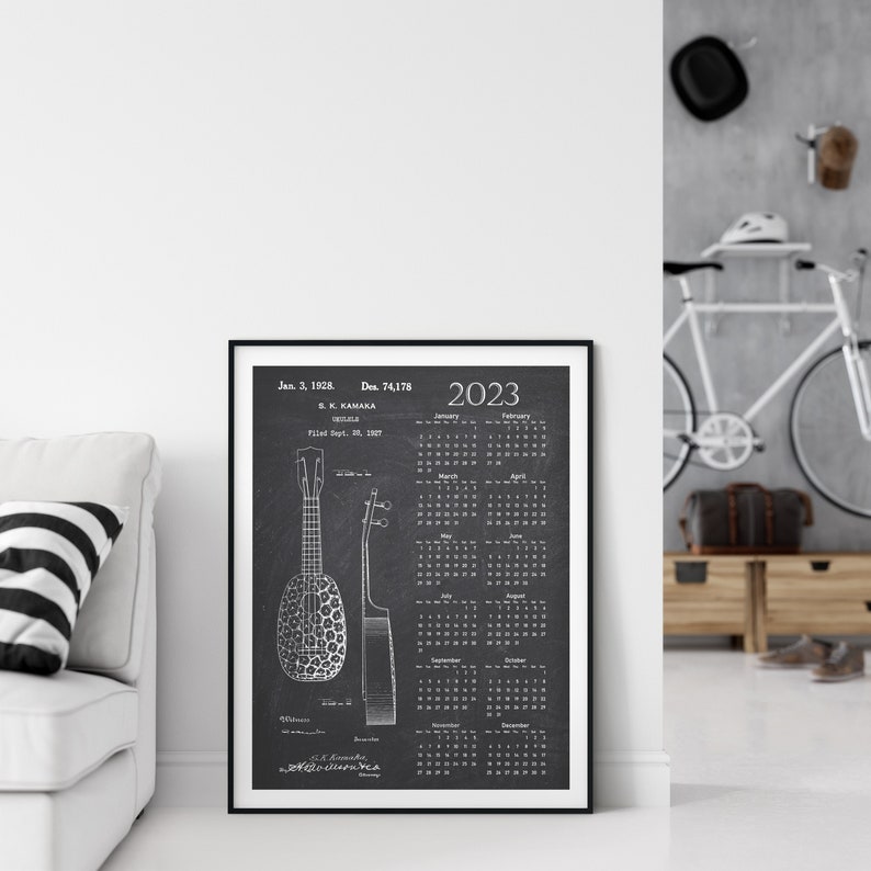 Kamaka Ukulele Patent Calendar 2023 Ukulele Desk Calendar Etsy