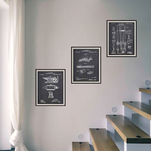 Blacksmith Patent Art Prints: Anvil, Bellows, Bolt Clipper - Set of 3