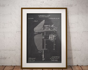 Impression de brevet de machine d’extraction de charbon, affiche de brevet d’équipement minier, cadeau pour mineur, art mural de société minière, plan de machinerie lourde, grotte de l’homme