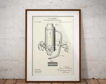 Extincteur 1876 Brevet, Brevet d’extincteur de pompier, Impression d’extincteur d’incendie, Brevet de pompier, Plan directeur, Cadeau pour pompier