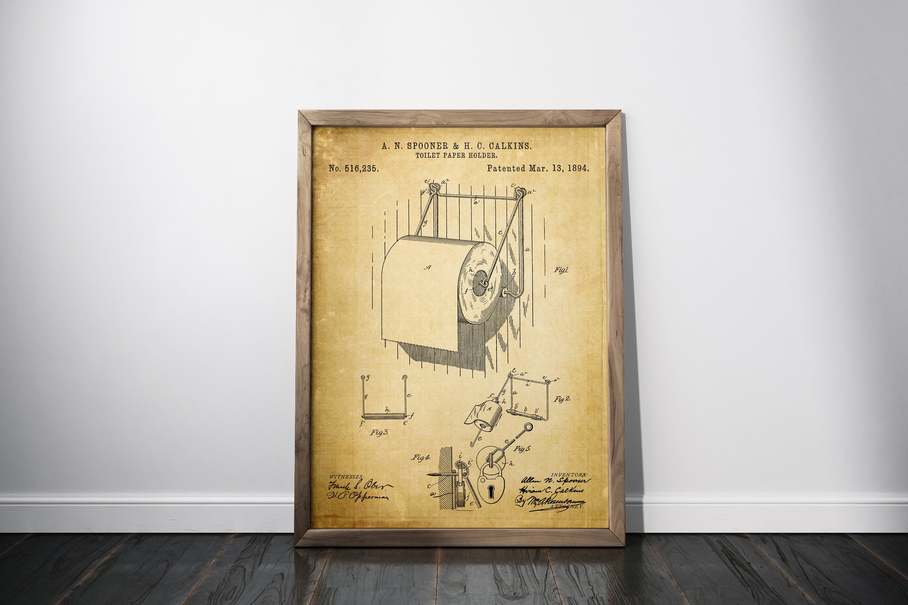 Toilet Paper Roll Holder Patent Print Toilet Tissue Blueprint - Etsy