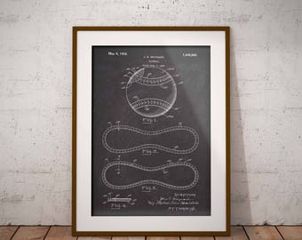 Baseball Ball Patent Poster, Baseball Patent Print, Base ball Patent Art Print, Baseball Sport Patent,Man Cave Decor,Gift for Coach,IAP0092