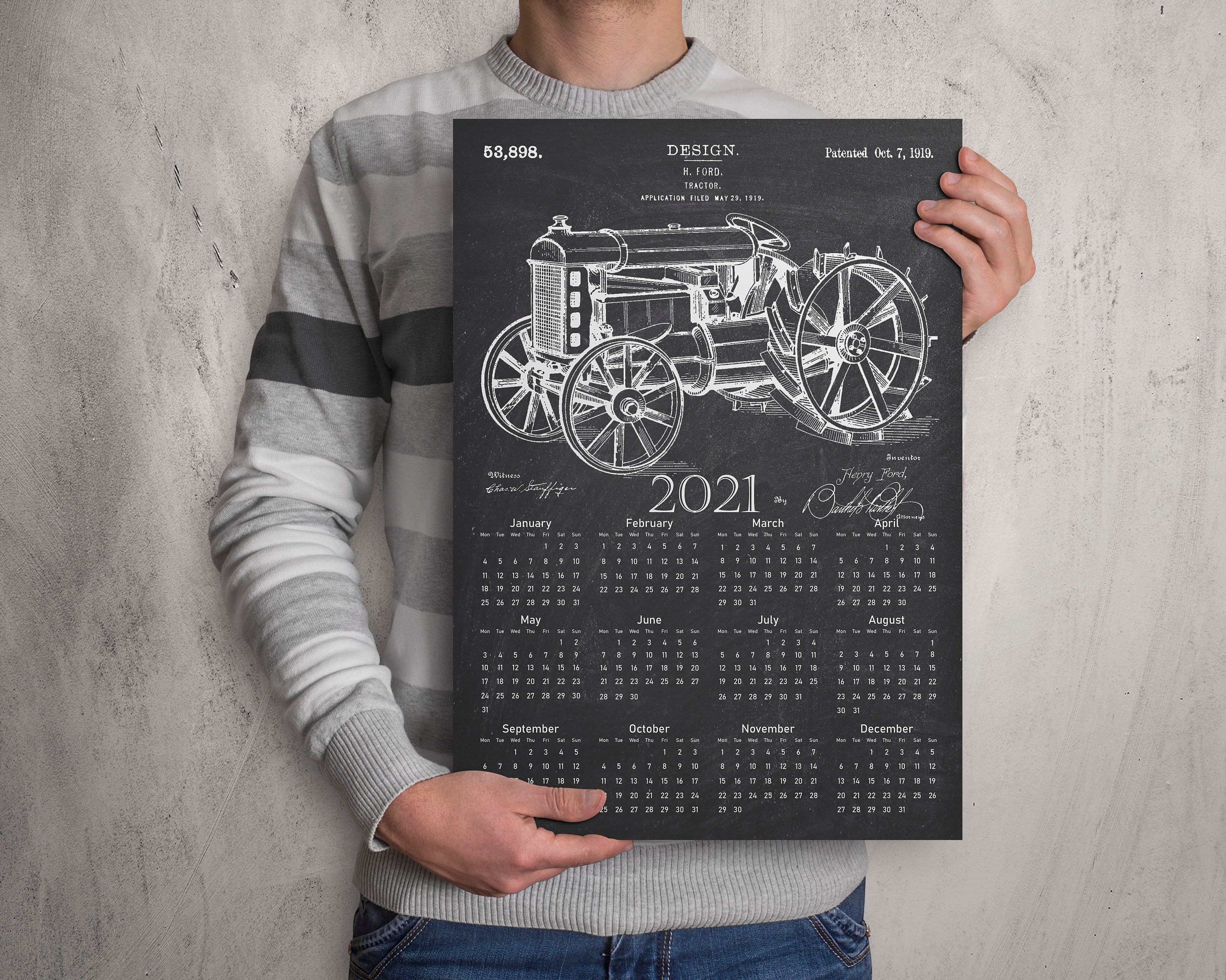 Old Tractor Calendar 2021 Vintage Tractor Patent Calendar Etsy