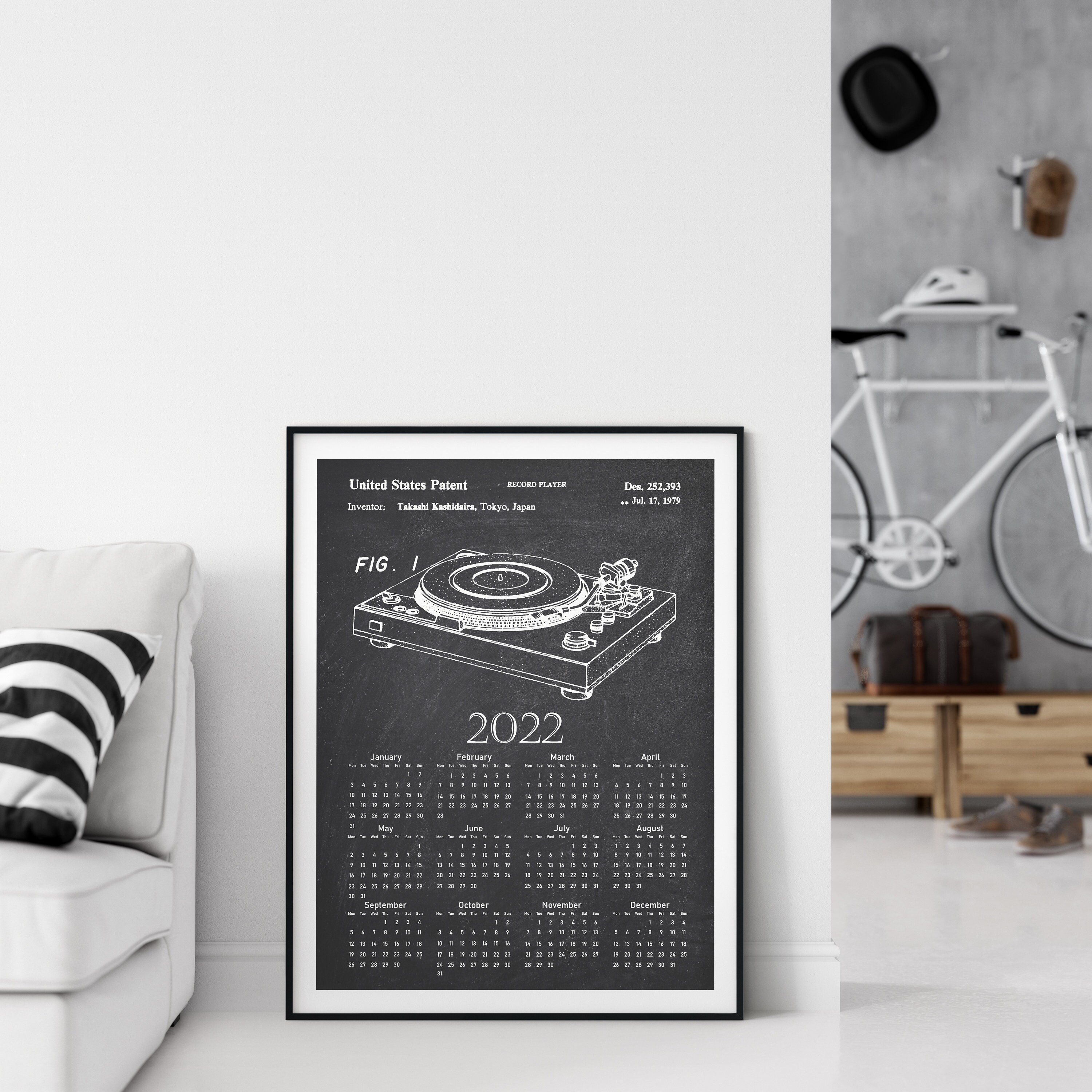 Record Player Patent Calendar 2022 Vinyl Player Desk | Etsy