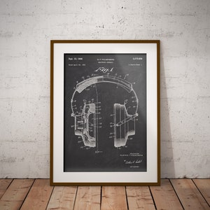 Headphones Patent Poster, Headphones Patent Print, Hi Fi Headphones, Head-phones Patent, Music Patent, Music Studio Decor, Man Cave Decor