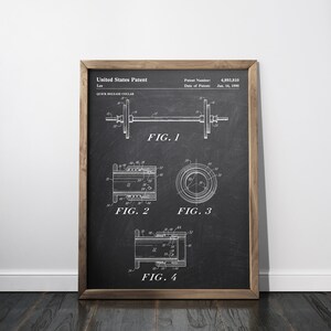 Weight training patent print, Gym weights patent poster, dumbbell blueprint, man cave decor, gym equipment, barbell print, gym wall decor